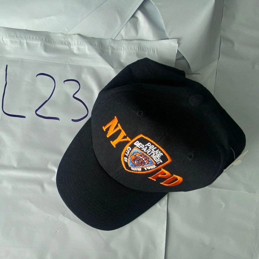 New York FDNY Fire Department Baseball Cap Black Orange Logo Adjustable Strap